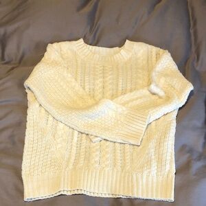 Elegant Cream Cable Knit Sweater
